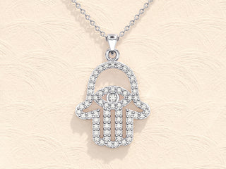 0.31 TCW Round Evil Eye Moissanite Necklace 4