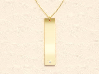 0.05 CT Round Name Tag Moissanite Necklace 8