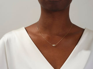 0.10 CT Round Evil Eye Moissanite Necklace 3