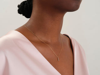 0.11 TCW Round Drop Pendant Moissanite Necklace 5