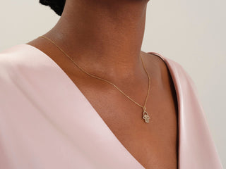 0.31 TCW Round Evil Eye Moissanite Necklace 3