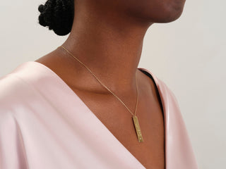 0.05 CT Round Name Tag Moissanite Necklace 3