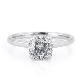 2.0 CT Cushion Cut Hidden Halo Moissanite Engagement Ring 9