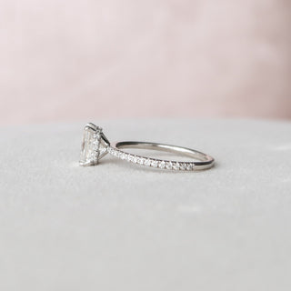1.5 CT Radiant Hidden Halo Pave Moissanite Engagement Ring 6