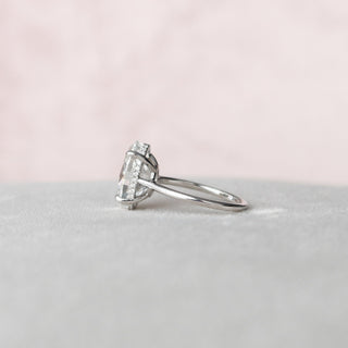 5.0 CT Oval Cut Hidden Halo Style Moissanite Engagement Ring 4