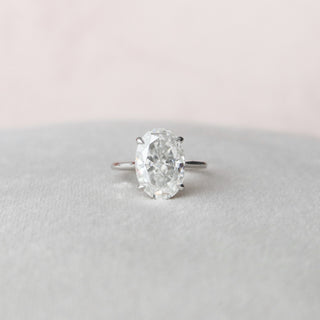 5.0 CT Oval Cut Hidden Halo Style Moissanite Engagement Ring 1