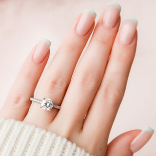 1.5 CT Round Moissanite Engagement Ring With Pave Setting 5