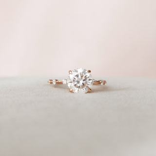 2.5 CT Round Cut Dainty Pave Moissanite Engagement Ring 9
