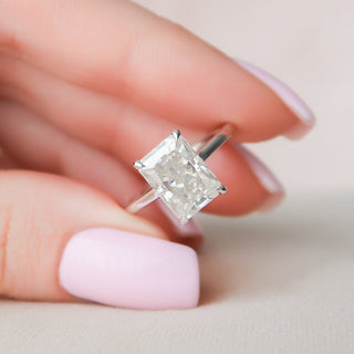 4.0 CT Radiant Solitaire Style Moissanite Engagement Ring 1