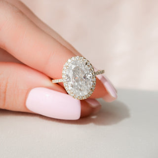 4.5 CT Oval Cut Halo Style Moissanite Engagement Ring 3