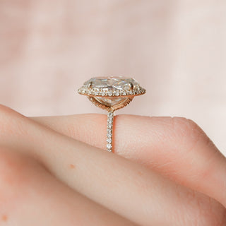 4.5 CT Oval Cut Halo Style Moissanite Engagement Ring 8