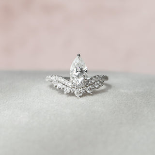0.95 CT Pear Cut Art Deco Style Moissanite Engagement Ring 8
