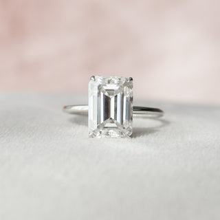 4.5 CT Emerald Hidden Halo Style Moissanite Engagement Ring 1