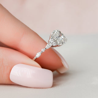 3.5 CT Round Cut Cluster Style Moissanite Engagement Ring 3