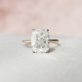 4.0 CT Cushion Cut Hidden Halo Style Moissanite Engagement Ring 1