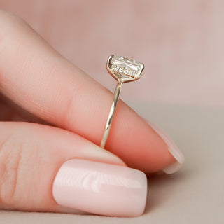 2.0 CT Radiant Cut Hidden Halo Moissanite Engagement Ring 2