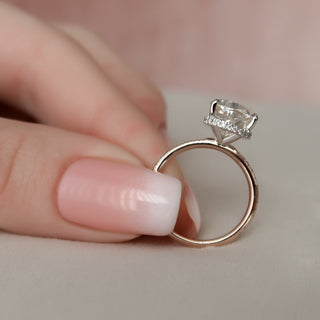 3.5 CT Pear Hidden Halo & Pave Setting Moissanite Engagement Ring 2
