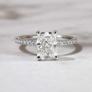 Radiant Pave Engagement Ring – 1.6 CT Lab Grown Diamond