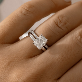 Radiant Pave Engagement Ring – 1.6 CT Lab Grown Diamond