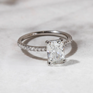 Radiant Pave Engagement Ring – 1.6 CT Lab Grown Diamond