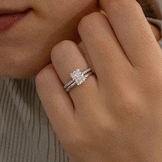 Radiant Pave Engagement Ring – 1.6 CT Lab Grown Diamond