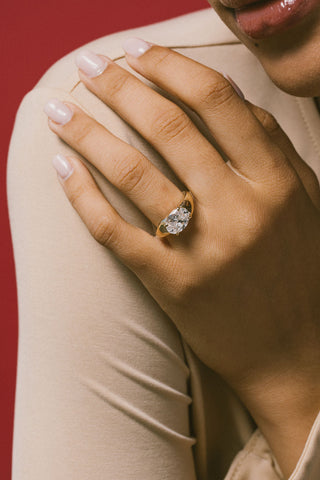 2 CT Round Three Stones Lab Grown Diamond Engagement Ring