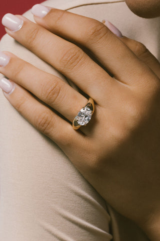 2 CT Round Three Stones Lab Grown Diamond Engagement Ring