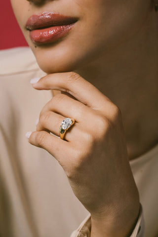 2 CT Round Three Stones Lab Grown Diamond Engagement Ring