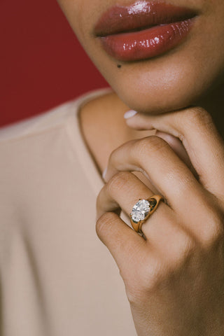 2 CT Round Three Stones Lab Grown Diamond Engagement Ring