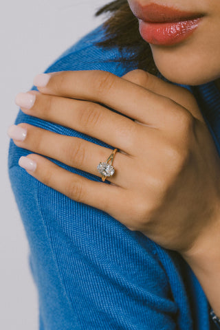2 CT Round Three Stones Lab Grown Diamond Engagement Ring