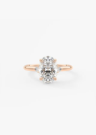 Oval Three Stone Lab Grown Diamond Engagement Ring
