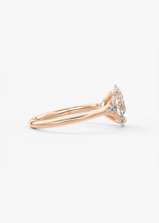 Oval Three Stone Lab Grown Diamond Engagement Ring