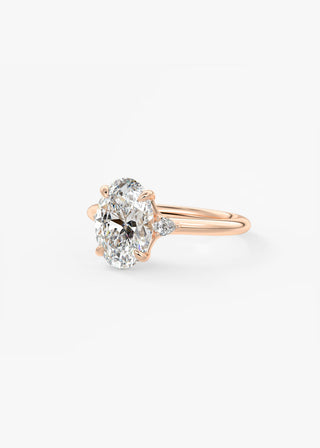 Oval Three Stone Lab Grown Diamond Engagement Ring