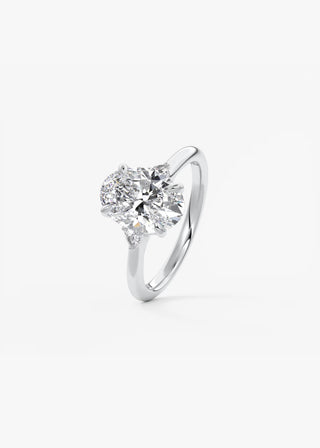 Oval Three Stone Lab Grown Diamond Engagement Ring