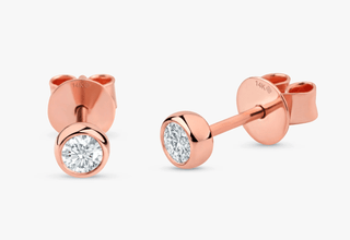 1.0 CT Round Bezel Solitaire Lab Grown Diamond Earrings