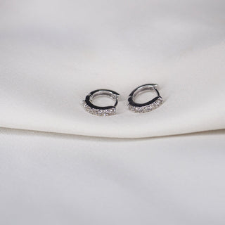 0.22 CT Round Cut Huggies Moissanite Earrings 1