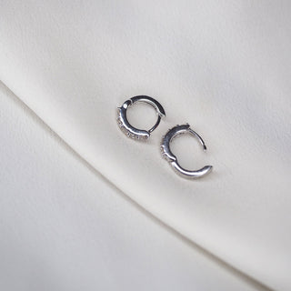 0.22 CT Round Cut Huggies Moissanite Earrings 2