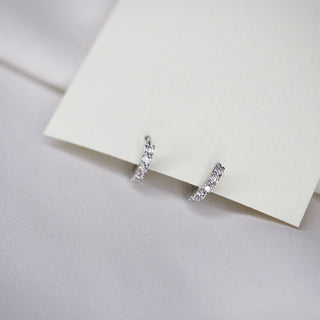 0.22 CT Round Cut Huggies Moissanite Earrings 4
