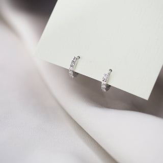 0.22 CT Round Cut Huggies Moissanite Earrings 3