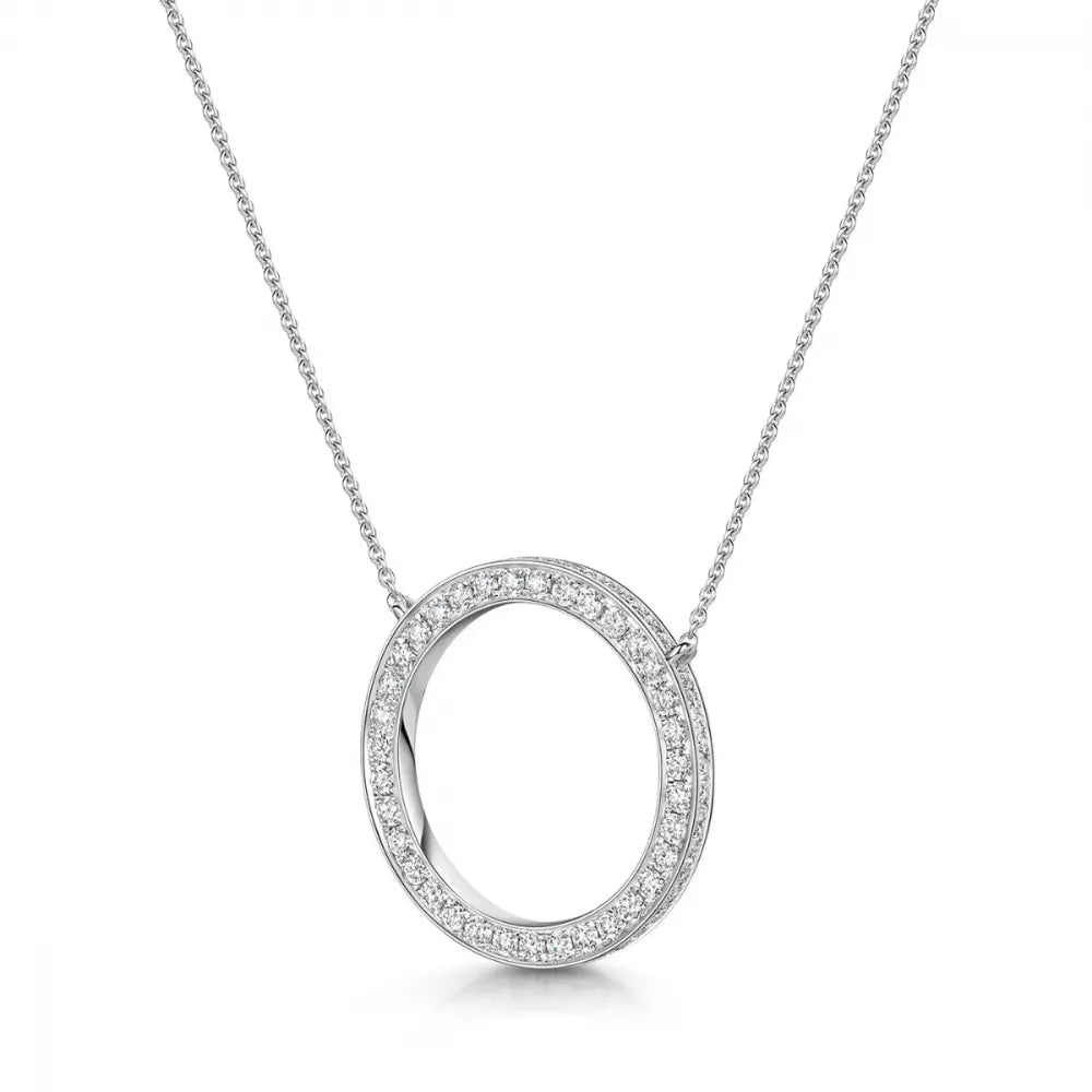 1.32 TCW Round Cut Circle Style Moissanite Necklace