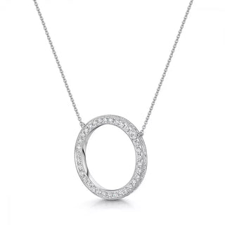 1.32 TCW Round Cut Circle Style Moissanite Necklace 1