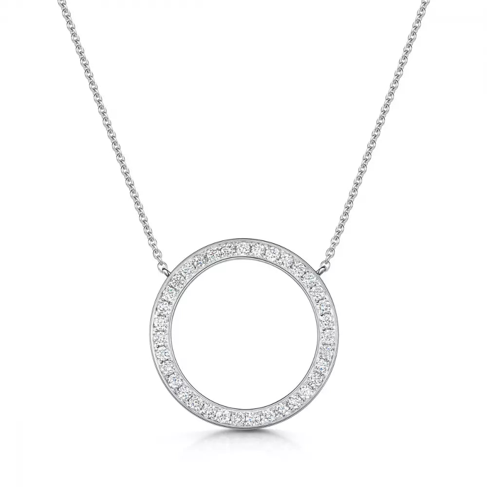 1.32 TCW Round Cut Circle Style Moissanite Necklace