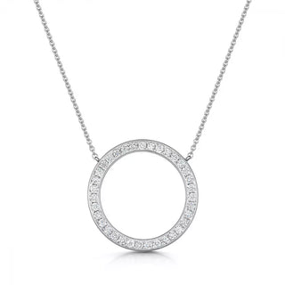1.32 TCW Round Cut Circle Style Moissanite Necklace 3