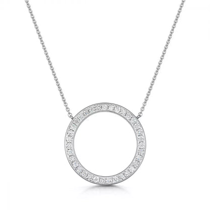 1.32 TCW Round Cut Circle Style Moissanite Necklace