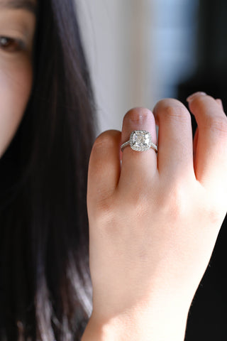 2 CT Round Three Stones Lab Grown Diamond Engagement Ring