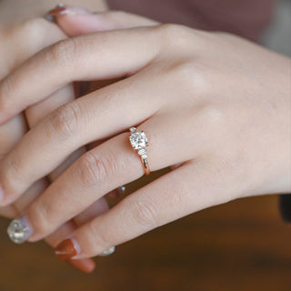 2 CT Round Three Stones Lab Grown Diamond Engagement Ring