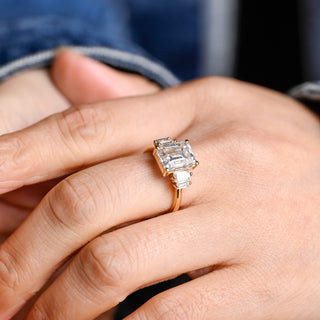 2 CT Round Three Stones Lab Grown Diamond Engagement Ring
