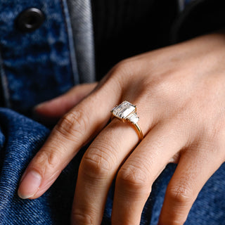 2 CT Round Three Stones Lab Grown Diamond Engagement Ring