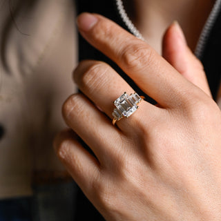 2 CT Round Three Stones Lab Grown Diamond Engagement Ring