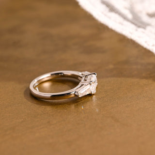 2 CT Round Three Stones Lab Grown Diamond Engagement Ring